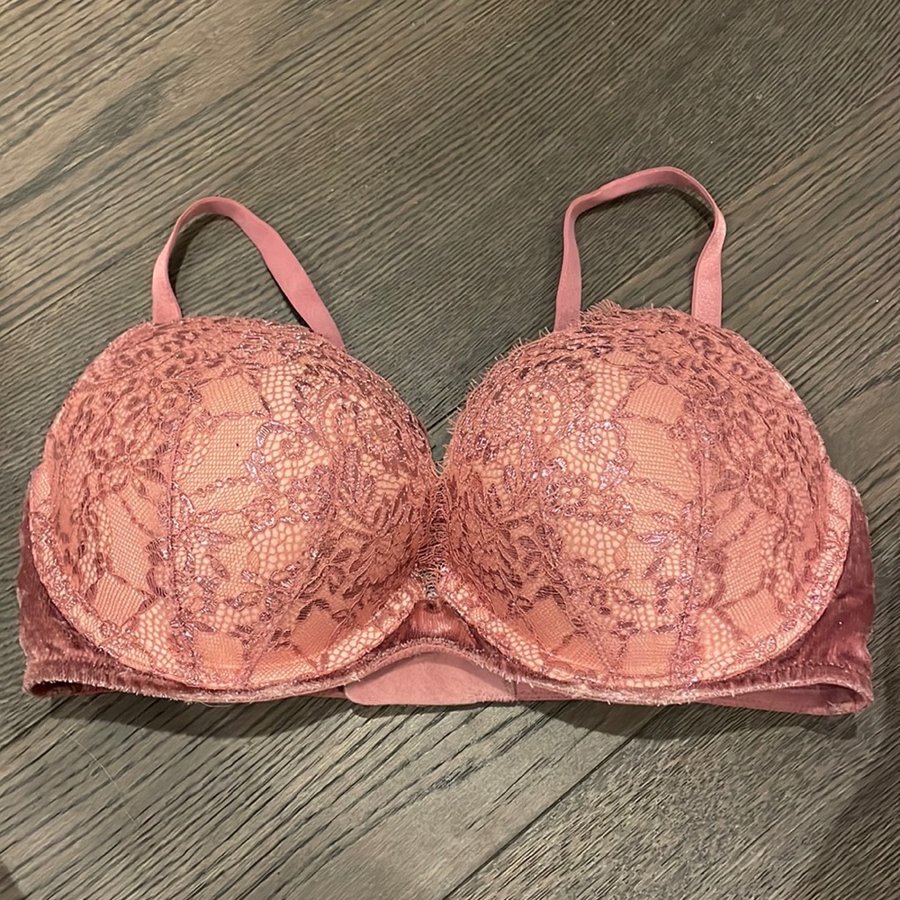 Victoria secret pink lace push up bra